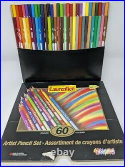 60 Laurentien Colored Pencil Crayon Box Set Complete High Number Unsharpened NEW