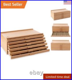 6 Drawer Wooden Artist Storage Supply Box for Pastels, Pencils, Pens, Markers