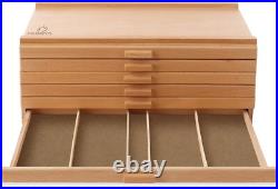 6 Drawer Wooden Artist Storage Supply Box for Pastels, Pencils, Pens, Markers
