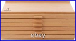 6 Drawer Wooden Artist Storage Supply Box for Pastels, Pencils, Pens, Markers