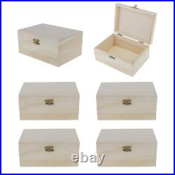 6 PCS Unfinished Wooden Box, Large Artist Tool Box Art Supplies Storage