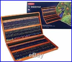 72 Derwent Inktense Pencils, 4mm Core Wooden Box Arts Drawing Crafts Supplies
