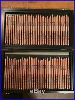 72 New & Used Karisma Pencils Shortest = 91% 2 each x 36 colours Wood box