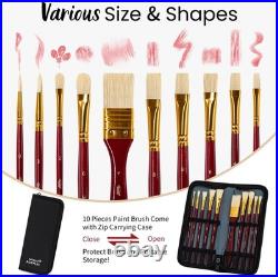 82Pcs Professional Oil Painting Set with Easel Box, 24 Rich Oil Colors & 10 Hog