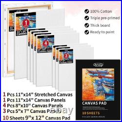 82Pcs Professional Oil Painting Set with Easel Box, 24 Rich Oil Colors & 10 Hog