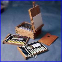 88 Pc Artist Art Easel Box Set Kit Watercolor Acrylic Oil Paints Brush Pastels