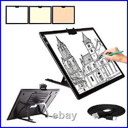 A3 Light Pad, Tracing Light Box 3 Colors Mode Stepless Dimmable and 6 Levels