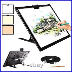 A3 Tracing Light Box, A3 LED Light Pad with 3 Colors Mode Stepless Dimmable