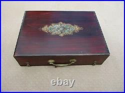 ANTIQUE FRENCH 19th WOODEN ARTIST'S PAINTING WATERCOLOR TRAVEL/ CAMPAIGN SET BOX