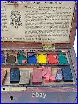 ANTIQUE artist paint box G. Rowney & Co. Reward Box from Dept. Of Science & Art