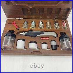 AZTEK A4709 Airbrush Set Wooden Box New Open Box Comes with VHS