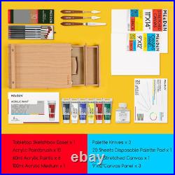 Acrylic Paint Set 35 PCS Painting Kits for Adults with Tabletop Sketch Box Eas