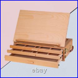 Adjustable Wooden Beech Table Top Easel Desk Box Painting Sketching Supplies