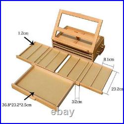 Adjustable Wooden Tabletop 3-Drawer Sketch Box Easel Board Art Supply
