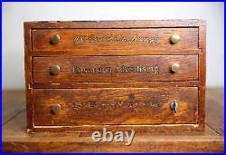 Antique 3 Drawer Card File Cabinet Apothecary Oak dovetailed box art supplies