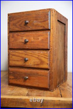 Antique Apothecary Cabinet 4 Drawer wood Jewelry box chest storage art supplies
