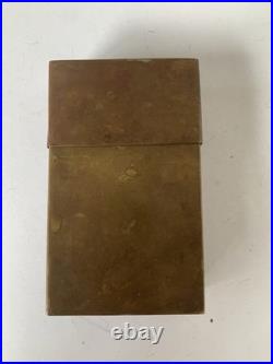 Antique Brass Metal Watercolour Paint Travel Field Box Palette RARE Vintage
