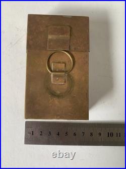 Antique Brass Metal Watercolour Paint Travel Field Box Palette RARE Vintage