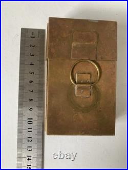 Antique Brass Metal Watercolour Paint Travel Field Box Palette RARE Vintage