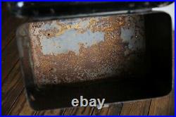 Antique Machinist Tool Box Brass lock latch Metal Chest Jewelry Art Supply case