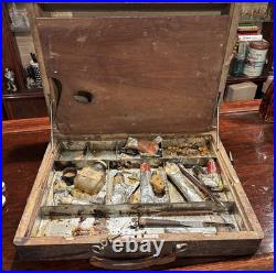 Antique Winsor & Newton Lexington Sketch Box Lock with Key Period Supplies RARE