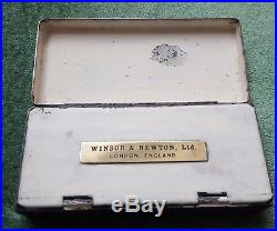 Antique Winsor & Newton Miniature Artist Paint Box Metal With Thumb Ring