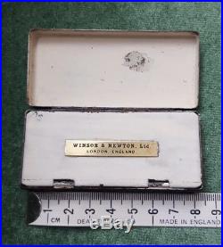 Antique Winsor & Newton Miniature Artist Paint Box Metal With Thumb Ring