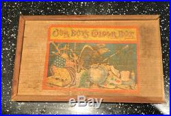 Antique Wooden Watercolour Unused Paint box. Good condition. Ceramic Trays