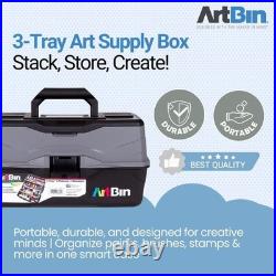 ArtBin 3-Tray Art Supply Box Portable Organizer for Paints, Brushes & Tools
