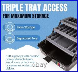 ArtBin 3-Tray Art Supply Box Portable Organizer for Paints, Brushes & Tools