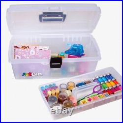 ArtEase 16 Portable Organizer Clear Lift-Out Tray Box with Handle