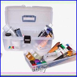 ArtEase 16 Portable Organizer Clear Lift-Out Tray Box with Handle