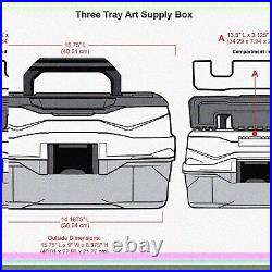 ArtLift 3-Tier Organizer Portable Gray/Black Art Supply Box with Lift-Up Trays