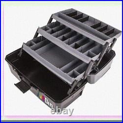 ArtLift 3-Tier Organizer Portable Gray/Black Art Supply Box with Lift-Up Trays