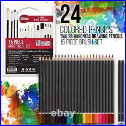 Art Drawing Artist Paint Sketch Pencil Pastel Paper Crayons Easel Wood Box