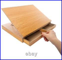 Art Drawing Board, Wood Stand Table Adjustable With Storage Drawer, Art Board