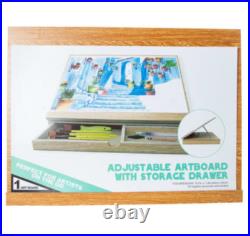 Art Drawing Board, Wood Stand Table Adjustable With Storage Drawer, Art Board