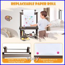 Art Easel for Kids, 3-In-1 Double-Sided Wooden Toddler Easel WithMagnetic White Bo