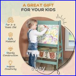 Art Easel for Kids & Paper Roll 3 in 1 Toddler Painting Easel White/ Blackboard