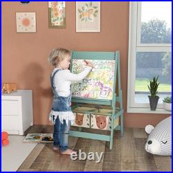 Art Easel for Kids & Paper Roll 3 in 1 Toddler Painting Easel White/ Blackboard