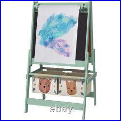 Art Easel for Kids & Paper Roll 3 in 1 Toddler Painting Easel White/ Blackboard