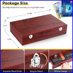 Art Supplies, 150-Pack Deluxe Wooden Art Set Crafts Drawing Painting Kit with 2
