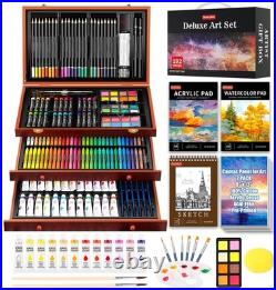 Art Supplies, 192-Pack Deluxe Art Set Drawing Painting Supplies Kit with Acry