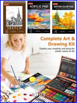 Art Supplies, 192-Pack Deluxe Art Set Drawing Painting Supplies Kit with Acry