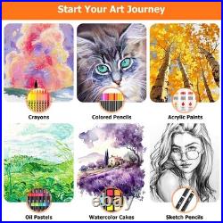 Art Supplies, 192-Pack Deluxe Art Set Drawing Painting Supplies Kit with Acry