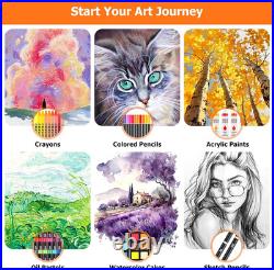 Art Supplies, 192-Pack Deluxe Art Set Drawing Painting Supplies Kit with Acrylic