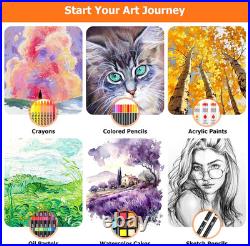 Art Supplies, 192-Pack Deluxe Art Set Drawing Painting Supplies Kit with Acrylic
