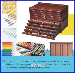 Art Supply Storage Box 10 Drawers Pencil Organizer Craft Storage