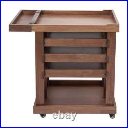 Art Supply Storage Box Organizer Rack Wooden Rolling Cart with 3 Drawers US