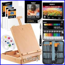 Artist Acrylic Paint Set, Painting Supplies Kit with Tabletop Sketch Box Easel